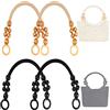 Gloryit - Set di 4 maniglie per borsa con perline e manici per borsetta, in legno, legno, borsa di perle, manici per borsa a mano, portafogli, borsa per fai da te