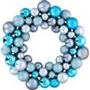 BAKAJI Ghirlanda Natalizia Fuoriporta con Palline, Coccarda Corona Ornamento di Natale con 55 Sfere Fuori Porta, Decorazione Addobbo Natalizio Esterno e Interno Multiuso (Blu e Argento)