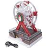 Aurgiarme Carillon natalizio rotante con luci a LED Skywheel con cavo USB audio chiaro per decorazione festa di Natale ruota panoramica carillon con luci a LED