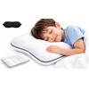 QTERHYD Sereniakids Cuscino 1-12 Anni,Cuscino Posturale Per Bambini | Tessuto Traspirante A Strati D'aria,Design Zonato,3 Altezze