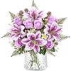 MEIVINES Fiori Finti di Gigli e Rose per Decorazioni (Viola) | 2 Bouquet di Fiori Artificiali Fiori Gigli e Rose Finte di Seta Fiori Artificiali Realistici di Seta per Casa Festa Cimitero