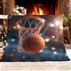 Generico Coperta Termica XL 130x150cm Basket Sportivo 3d Pile di Flanella Coperta Plaid in Pile Super Morbida e Morbida Di Colore Chiaro per DivanoTV e Letto Decorazioni Casa