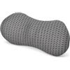 XMIRAKLIX Cuscino lombare memory foam 46 x 23 x 11 cm supporto schiena grigio | Forma a C con lati avvolgenti e rilievo centrale a T per sostenere la zona lombare da seduti o sdraiati