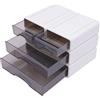 lieroda Cassettiera con 4 cassetti, organizer impilabile per cassetti | Organizer per trucchi, 2 dimensioni, cassetti e scanalature per cavi, carta, cosmetici e piccoli oggetti