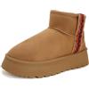 Jifenkla Stivali da Neve Donna,Foderato Caldo Stivaletti invernali | Antiscivolo Impermeabili suola in gomma,Leggerie Comode Pelliccia Breve Scarpe,Moda Outdoor