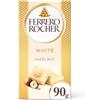 Ferrero Rocher White, Tavoletta Ricoperta di Cioccolato Bianco, 90 g | 1 tavoletta da 90g Ricoperta di Cioccolato Bianco (60%) con Ripieno alla Nocciola