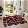 Generic Tappeto invernale tradizionale scozzese scozzese 5 x 7,6 m | Tradizionale tartan a quadri, tavolozza classica rossa e verde, accoglienti accenti stagionali per la casa