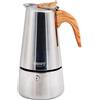 CAMRY Caffettiera moka per espresso, inox 304, induzione, 6 tazze, CR4423 | Capacità massima 350 ml, per 6 tazze, adatta a 5 tipi di piano cottura, manico termoisolante e lavabile in lavastoviglie