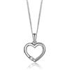 Miore Collana Donna a Cuore con Diamante di Laboratorio, Oro 9KT | Collana da donna in Oro Bianco o Giallo 9KT, con diamante di laboratorio da 0,02 ct.