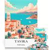 JIANGENNF Puzzle da 1000 pezzi per adolescenti, tema Tavira, Portogallo, ideale per viaggi, giochi per famiglie, decorazioni murali e per rafforzare l'amore tra le coppie 50x75cm
