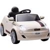 AIYAPLAY Macchina Elettrica per Bambini 12V Fiat 500 con Telecomando, Crema | Batteria al Litio, Auto Elettrica per Bambini, 2 Motori, Sospensioni, Fari, Musica, USB, Cintura, Clacson, 3-3.2km/h, 3-6Anni