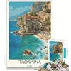 JIANGENNF Puzzle per ragazzi da 1000 pezzi, Taormina, Sicilia, gioco rilassante, analisi e logica, per migliorare l'amore tra le coppie 38x52cm
