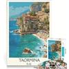 JIANGENNF Puzzle per adulti da 1000 pezzi, Taormina, Sicilia, gioco rompicapo, per divertimento in famiglia, per rafforzare l'amore tra le coppie 50x75cm