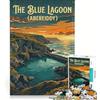 JIANGENNF Puzzle per adulti da 1000 pezzi Laguna Blu, gioco rompicapo, per divertimento in famiglia, per rafforzare l'amore tra le coppie 50x75cm