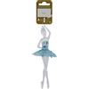 - Ballerina addobbo albero Natale in plastica azzurra e bianca 17 cm