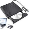 Wowsofty Lettore e masterizzatore DVD/CD esterno USB 3.0 e USB-C per PC | Computer portatili e Mac-Book, unità ottica CD-R/RW e DVD±RW, compatibile con Windows, Linux e macOS