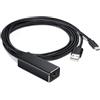 Hsupez Adattatore di rete LAN da USB a RJ45, con cavo di alimentazione USB 2.0, adattatore Micro USB Ethernet 10/100 Mbps, adattatore LAN USB per Chromecast Fire TV Stick/Home Mini/Ultra/Audio