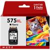 SANTAR 575 XL PG575XL Nero Cartucce d'inchiostro PG-575XL cartucce 575 nero | PG-575XL per Canon 575 xl Nero per TS3550i TS3551i TR4750i TR4751i TS3750i TS3751i TS3752i TR4755i TR4756i (1 Nero)