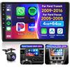 VECHTEL 4G 64G VECHTEL 9Autoradio Bluetooth per Ford Transit 2009-2016/Focus 2005-2008 Carplay Android Auto,DSP EQ,1280 * 720,Wifi GPS Navi,Mirror link,RDS/FM Radio 2 din con Retrocamera AHD