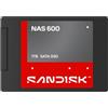 SANDISK NAS 600 SATA SSD Interna 2 TB, fino a 560 MB/s velocità di lettura | 2,5"/7 mm, elevato tasso di resistenza di 1.300 TBW, Progettata per ambienti NAS operativi 24 ore su 24, 7 giorni su 7