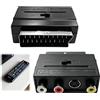 NYVOR SCART, adattatore SCART su 3 prese RCA e commutatore IN/Out + adattatore S-Video S-VHS AV Audio Video Connettore AV composito per dispositivi DM Altre serie con connettori europei a 21 poli
