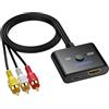 CAMWAY Convertitore da HDMI a AV 1080P,Cavo HDMI a AV,Commutazione NTSC/PAL | Cavo RCA Integrato da 60 cm,Plug and Play,Presa HDMI Femmina per Fire Stick/Roku/TV/Monitor