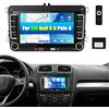 CAMECHO VW Golf 5 Wireless CarPlay Autoradio per Golf 6 Polo con Android Auto, Schermo Tattile IPS da 7 Pollici 2 DIN Radio per Golf 5 con Bluetooth AM/FM/RDS Mirror Link Due Porte USB SWC + Canbus