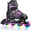 MGYZM Pattini in linea per bambini, regolabili, per uomo e donna | Pattini a rotelle con tutte le ruote luminose, per bambini e bambine