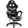 Defender Sedia da gaming Runa Pro - Ergonomica Sedia da gamer con poggiapiedi - Rivestimento in tessuto - Schienale a 135° - Altezza regolabile - Fino a 100 kg