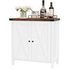 RBFGYIOP Capienza extra e robustezza - Credenza buffet rustica con ante e ripiani regolabili - Perfetta per ingresso, cucina, soggiorno - Tavolo consolle o coffee station - 76x40x80 cm, Colore: bianco