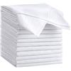 HHHAZ Confezione da 12 fazzoletti da uomo, 100% morbido cotone, 40,6 x 40,6 cm, fazzoletti classici da tasca bianchi