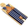 COOKOE Cintura Vestito A Righe Marina Uomini Donne Bretella Adulto Bretelle In Pelle Regolabile 3 Clip Maschio Pantaloni Cinghie