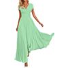 Vhersily Donna Vestiti Lunghi Curvy Scollo A V da Matrimonio Elegante Vestito A Pieghe in Chiffon Abito Maxi Damigella Sexy Abiti Aderente Bodycon Vestiti Primavera per Cocktail Cerimonia Sera