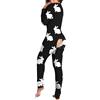 Vhersily Pigiama Sexy Tuta da Donna con Apertura Posteriore Monopezzo Pigiama Intero con Patta Pagliaccetto Manica Lunga Body Taglia Grossa Pigiama Onesie Curvy Completo da Coppia Training Sportwear