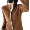 VATIVA - Cardigan da donna, 100% cashmere, autunno/inverno, colletto rialzato, casual, giacca lavorata a maglia