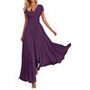 Vhersily Donna Vestiti Lunghi Curvy Scollo A V da Matrimonio Elegante Vestito A Pieghe in Chiffon Abito Maxi Damigella Sexy Abiti Aderente Bodycon Vestiti Primavera per Cocktail Cerimonia Sera