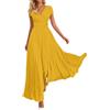 Vhersily Donna Vestiti Lunghi Curvy Scollo A V da Matrimonio Elegante Vestito A Pieghe in Chiffon Abito Maxi Damigella Sexy Abiti Aderente Bodycon Vestiti Primavera per Cocktail Cerimonia Sera