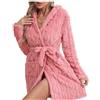 Genérico Cardigan Pile Cappotto di Peluche Caldo Inverno Accappatoi Sherpa Kimono Cappotto di Mezza Lunghezza Giacca Invernale Donna Morbido Morbido