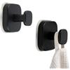 Syncharm 2 Pcs Ganci a Ventosa, Gancio Appendi Accappatoio Bagno Quadrati | Gancio Ventosa in Acciaio Inox, Porta Asciugamani Extra Forte Senza Foratura, Impermeabile, Antiruggine per Doccia e Cucina