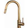 XSDSM Rubinetto Lavello Cucina Retrò Rubinetto Miscelatore Cucina con Doccetta Monomodale Girevole a 360° Maniglia Singola Caldo e Freddo, Bronzo