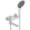 LAKKOAKOAA Rubinetto Vasca Da Bagno Miscelatore Vasca Da Bagno Ottone Monocomando, Rubinetto Doccia Da Muro Con Doccetta A 3 Funzioni E Flessibile Doccia Da 1,5 M, Bianco