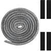 Yudobliss Guarnizione Stufa a Legna, Guarnizione per Porta Stufa, 8mm X 3m, con 4 Pezzi di Nastro per Alte Temperature, Linea di Tenuta per Porte di Caminetti, per Stufe, Porta del Forno