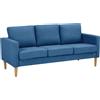 Milani Home - divano 3 posti in tessuto blu, stile scandinavo, per salotto e sala d'attesa