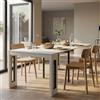 Milani Home - tavolo consolle allungabile 90 x 45/95/145/195/245/295 x 76 cm, bianco, legno
