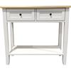 Milani Home - mobile ingresso bianco 80 x 30 x 74 cm, consolle salvaspazio con cassetti, piano effetto legno, legno e acciaio
