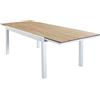 Milani Home - tavolo da giardino allungabile, alluminio e polywood, piano in polywood, 10 posti, bianco e marrone, piano 200/300 x 95 cm