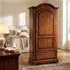 Milani Home - armadio colonna 1 anta 96 x 56 x 196 cm, legno massello, tinta noce
