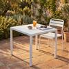 Milani Home - tavolo da giardino quadrato, Index, 80 x 80 cm, in acciaio, bianco