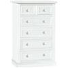 Milani Home - cassettiera in legno massello 63 x 37 x 98 cm, bianco