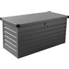 Milani Home - baule da giardino, alluminio, contenitore outdoor, antracite, 130 x 61 x 63 cm